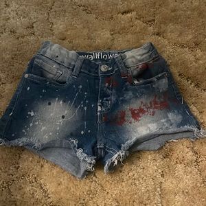 Girls paint splatter shorts